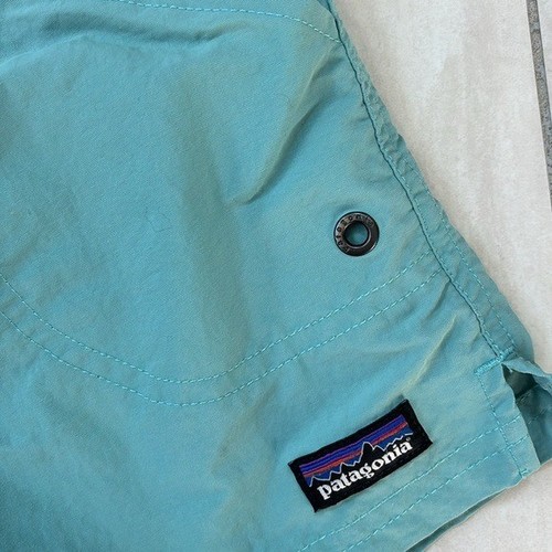 Patagonia Kids' Costa Rica Baggies Shorts 3in Teal/Tangerine M - Picture 3 of 4