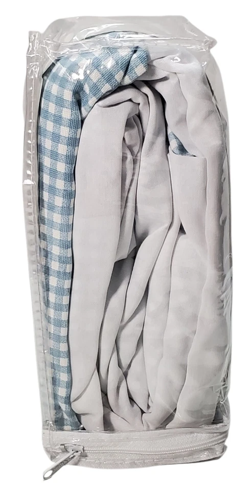 Waverly Garden Room Cottage Collection Polvo Volantes Doble Tamaño Azul/Blanco Cuadros Foto 2 de 4