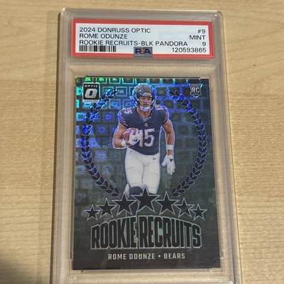 2024 Donruss Optic - Rookie Recruits Rome Odunze Black Pandora Prizm /25 PSA 9