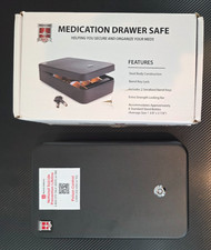 Medicine Safe Medication Drawer Safe MDS-2K Holds 6 Standard Bottles Black Read