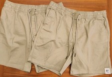 George Men's MEDIUM 32-34 LOT OF 2 Stretch Waist Pull On Shorts KHAKI 8"  21425