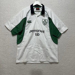 Vintage Canterbury Permanent TSB Ireland Irish Rugby Shirt (Green White) Men’s L