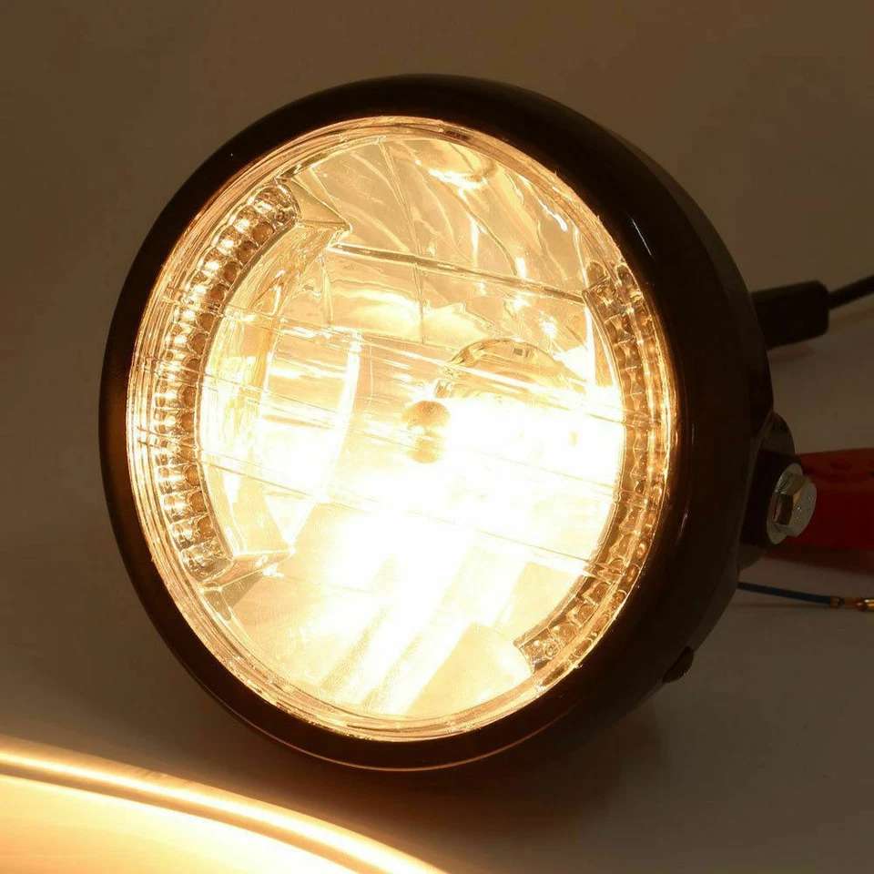 Universal 7" Motorcycle Headlight LED Turn Signal Indicators Headlamp W/ Bracket Foto 2 de 4