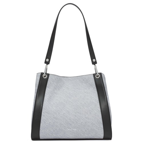 Calvin Klein Reyna Novelty Triple Compartment Shoulder Bag Gray