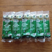 Garden Spikes 10 Packs of Ten 8-Inch Spiral Anchoring Spikes - 100 Total