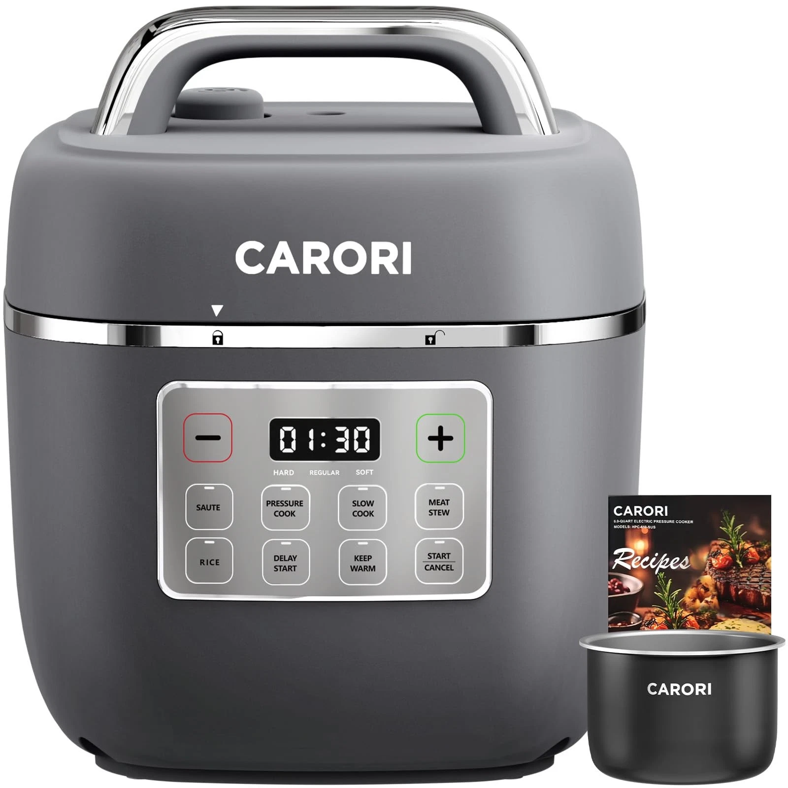 Pressure Cooker 3QT, 8-Function Compact Multi-Cooker with Ceramic Nonstick Po...