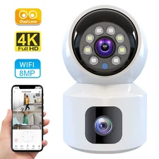 HD Mini Camera Wifi Wireless Dual Lens 8MP IP Cameras Smart Night Vision CCTV Se