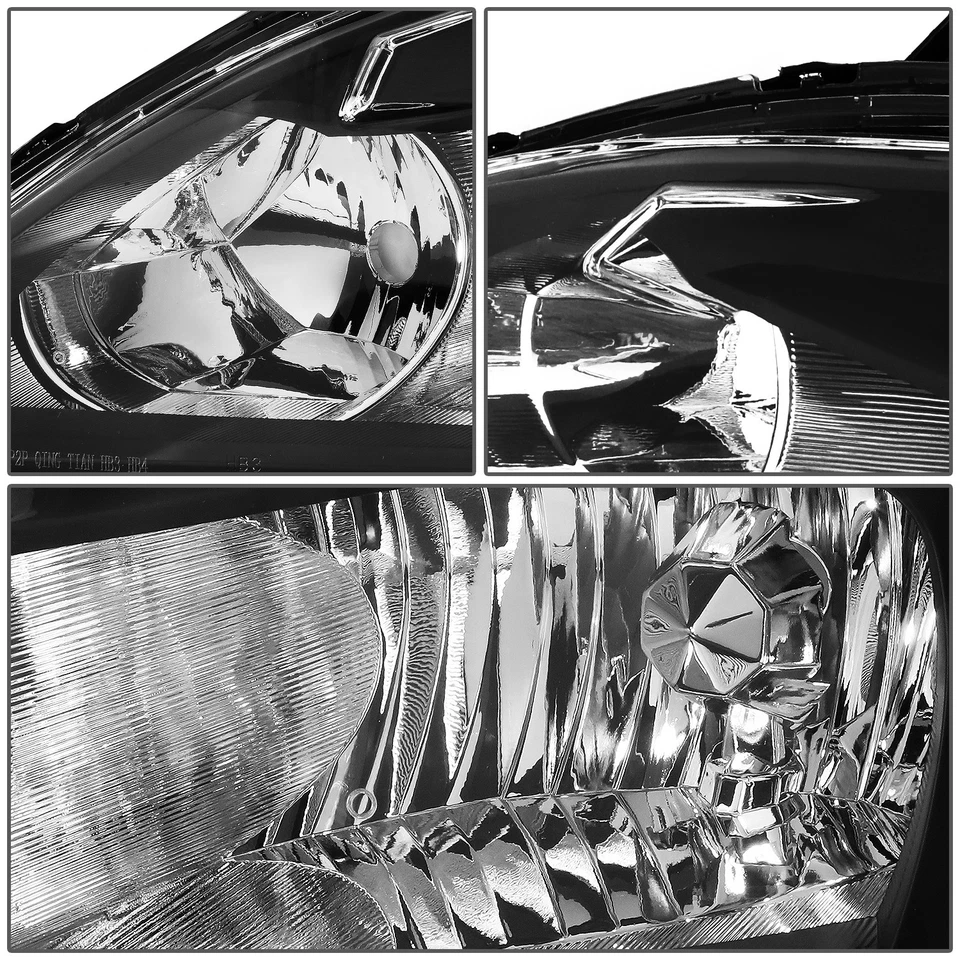 PARA 03-07 HONDA ACCORD CARCASA NEGRA FAROS ESQUINEROS TRANSPARENTES REPUESTO LÁMPARAS Foto 3 de 4