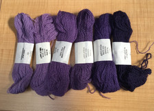 6 Appleton Crewel 100% wool Skeins tapestry Yarn 2ply Purple range 101 - 106