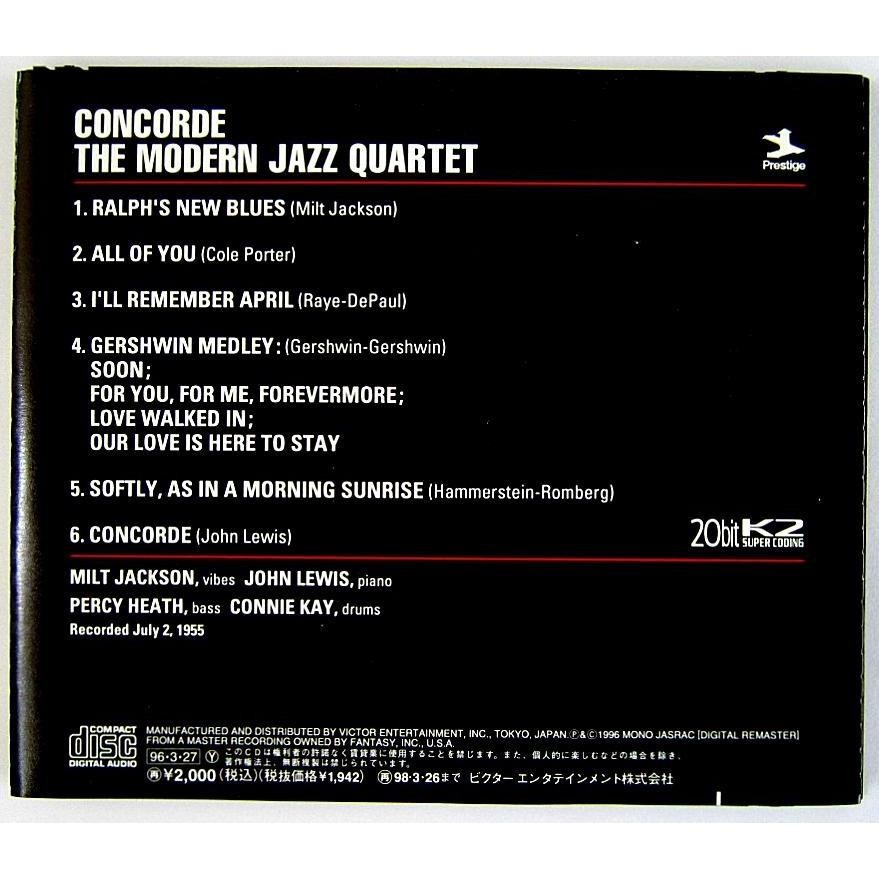 未使用 The Modern Jazz Quartet – Concorde The Modern Jazz Quartet – Concorde – CD (Album, Reissue