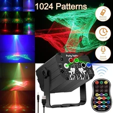 1024 Patterns Projector Laser Stage Light USB RGB LED KTV Party Xmas Disco Light
