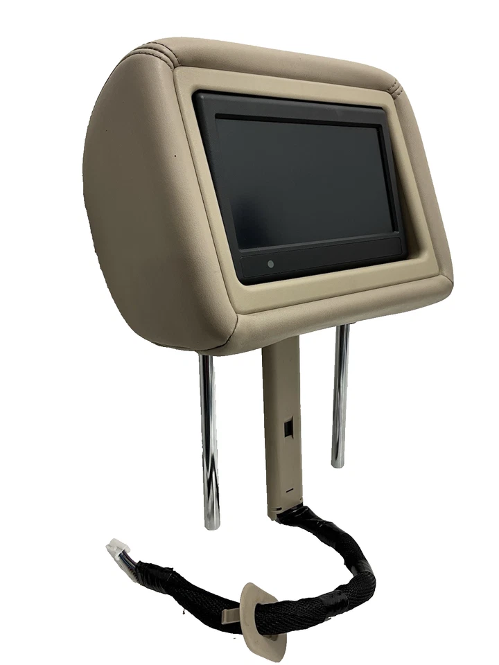 2017 NISSAN ARMADA ЗАДНЕЕ ПРАВОЕ СИДЕНЬЕ ПОДГОЛОВНИК ИНФОРМАЦИОННО-РАЗВЛЕКАТЕЛЬНЫЙ ЭКРАН ЖЕЛТОВАТО-КОРИЧНЕВЫЙ КОЖАНЫЙ OEM - Изображение 2 из 4