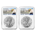 2021 Reverse Proof American Silver Eagle Designer 2pc Set NGC PF69 ER 35th