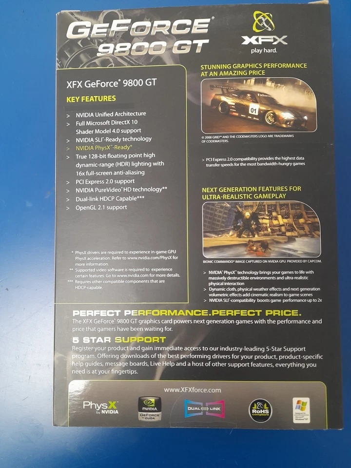 XFX GeForce 9800 GT 512MB DDR3 DVI S-VIDEO GRAPHICS CARD - Image 2 of 4
