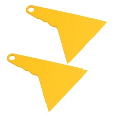 2 Pcs 4" Wide Plastic Car Window Film Tint Bubble Scraper Cleaning Tool Yellow