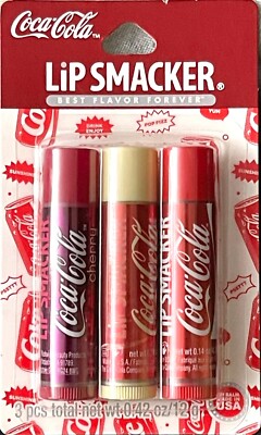 Lip Smacker Coca Cola Cherry, Coca Cola Vanilla and Classic Lip Balm Trio 3pc
