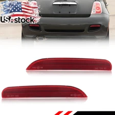 2X Red Lens Rear Bumper Reflectors For 2012-2017 FIAT 500 68154575AA 68154574AA