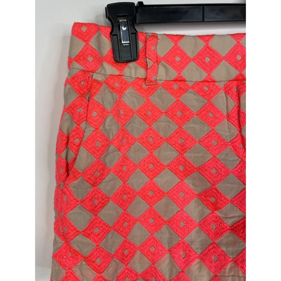 Pantalones Cortos Loft Para Mujer Talla 2 XS Riviera Cortos Naranja Bordado Algodón Informal Foto 4 de 4
