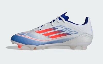 Adidas F50 League FG MG Soccer Cleats Shoes White Blue Adidas F50 League FG MG Soccer Cleats Shoes White Blue