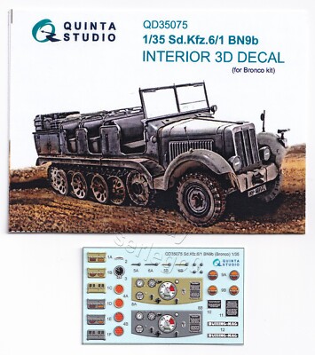 Décalcomanie 3D Quinta Studio QD35075 Pour Sd.Kfz.6 Bronco - Échelle 1:35 - Neuf