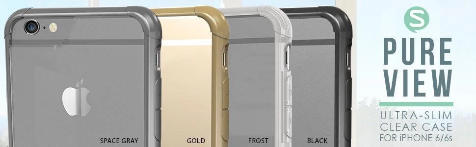 Smartish iPhone 6 6s Case PureView Crystal Clear Slim Case Silk
