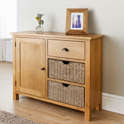 Sideboard Wiltshire Eiche mit zwei Stauraumrücken fertig montiert/
