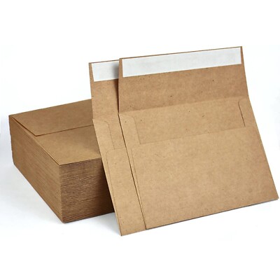 100 Pack, Size A2, Brown Kraft Paper Envelopes | Self Sealing Adhesive| Perfe...