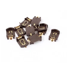 10Pcs Plastic Button Cell Battery Socket Holder for  Brown