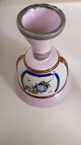 Campana decorativa cerámica mexicana de terracota pintada a mano - Imagen 6 de 7