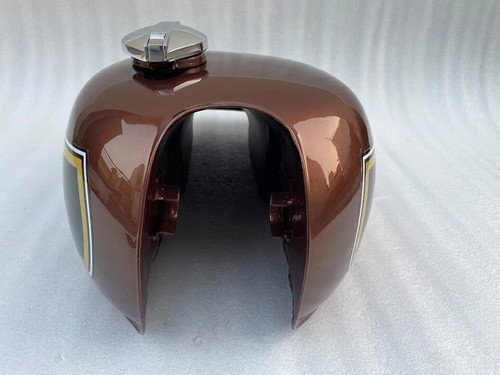 Honda CB550 CB550K 1974-75 Alloy Candy Garnet Brown Painted Petrol Tank +Cap - Picture 12 of 16