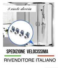 KIT8 CUSCINETTI RICAMBIO BOX DOCCIA CABINA PORTA ANTA SCORREVOLE ROTELLINE RUOTE