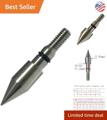 Precision Engineered Stainless Steel Archery Points with Engraved Specs, 12 Pack