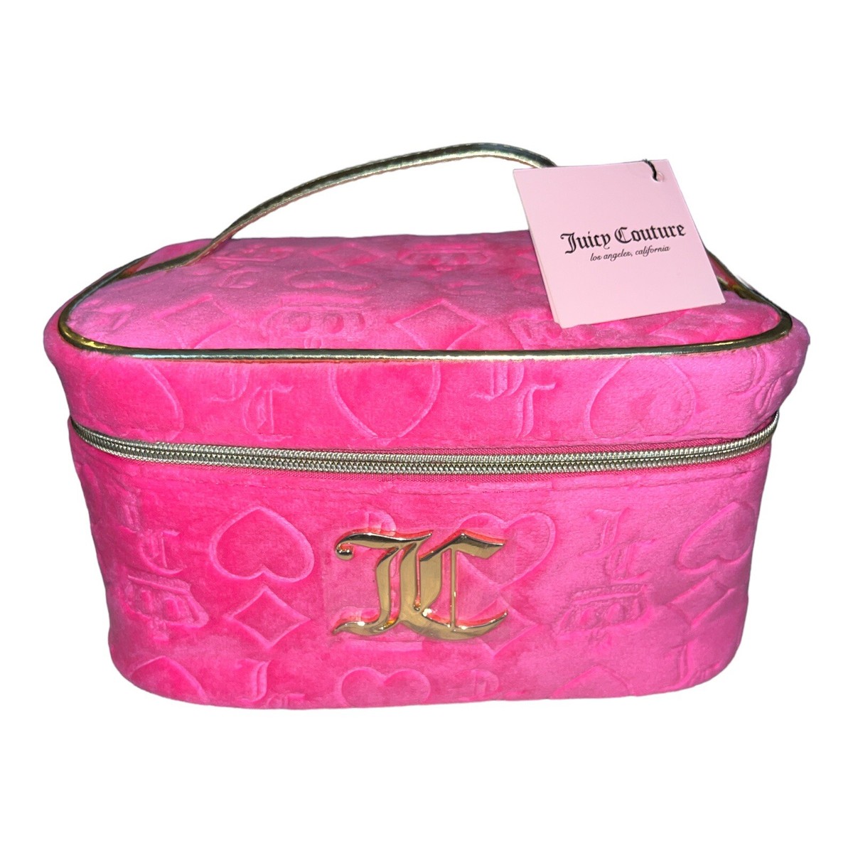 Juicy Couture ジューシークチュール コスメポーチ バッグ トラベル Juicy Couture Travel Soft Velour Makeup Case Hot Pink Logo