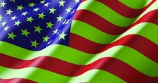 WAVING AMERICAN FLAG RED GREEN BLUE VINYL STICKER DECAL GLOSS UV LAMINATE