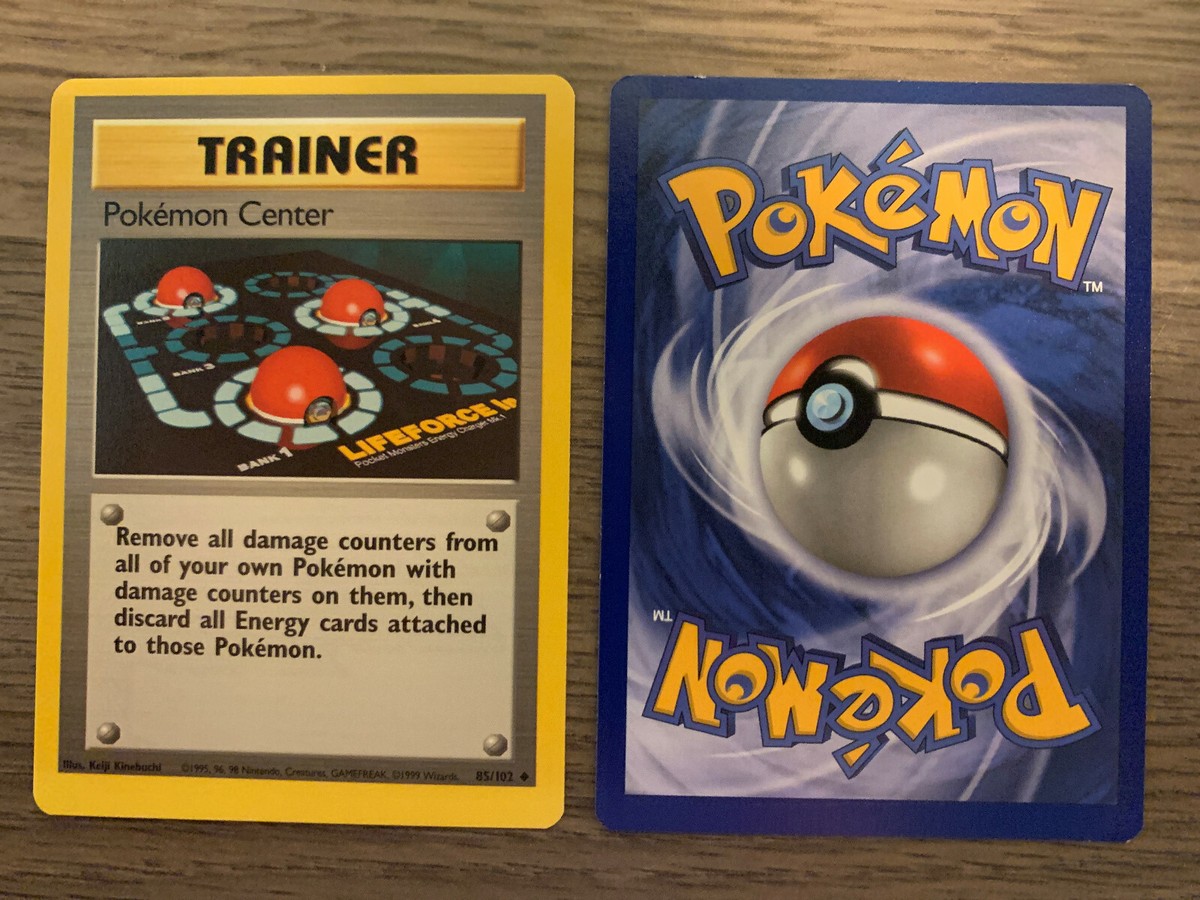 Pokemon Pokemon Center Trainer Card 85/102 Base Set Never Played
