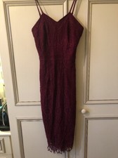 Lace burgundy midi dress, pretty little thing
