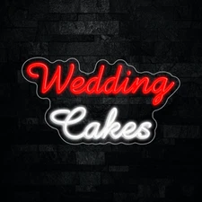 Wedding Cakes LED Neon Sign 20"L x 11"H #33558