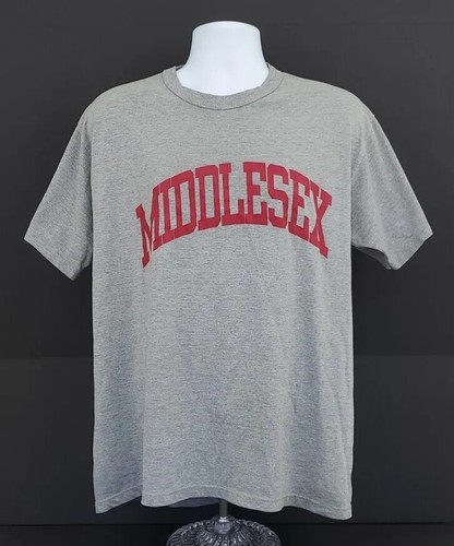 VINTAGE Russell Athletic Middlesex College Shirt Mens Large Gray NJ Adult A46