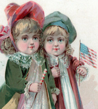 1880s Patriotic Cute Little Girls Flag Scotts Emulsion NY Bowne Quack Medicine