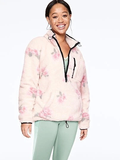 Teddy jacket half zip sale
