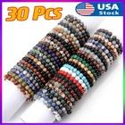 Wholesale Lots 30 Pcs Mix Natural Stone Elasctic Classic Beads Charm Bracelets