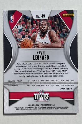 Kawhi Leonard 2019 Panini Prizm Orange Ice #149 | eBay