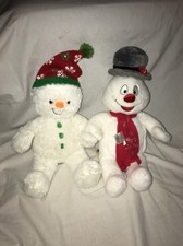 Lot Of 2 Build A BearFrosty Snowman Stuffed Plush Hat Soft Winter Light 1 