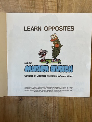 Vintage Learn Opposites With The Munch Bunch Book - Picture 3 of 3
