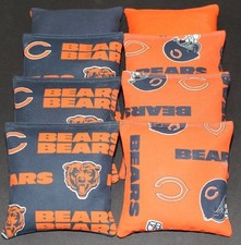 All Weather CHICAGO BEARS Cornhole Bean Bags Plastic Resin Filled WATERPROOF