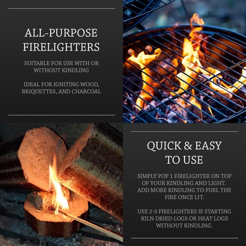 Log Barn Natural Firelighters (Box of 40). Natural Fire Lighters for Wood Burner - Picture 12 of 28