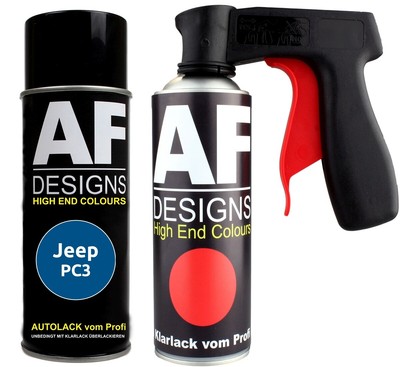 Spraydosen Griff Set für Jeep PC3 Banzai Blue Metallic Klarlack Handgriff