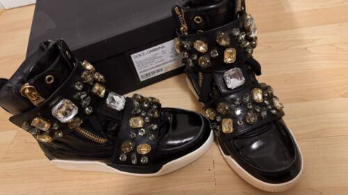 DOLCE&GABBANA SNEAKER Strass Gr 37,5 Leder