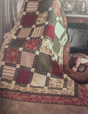 Squares & Cornerstones Easy 64x84 & multi size Quilt pattern  DOWNLOAD BOGO Free