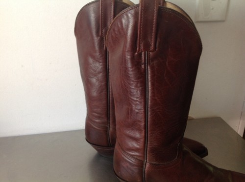 J Chisholm Men's Brown Leather Western Cowboy Boots Vintage Handcrafted 6.5D - Picture 6 of 10